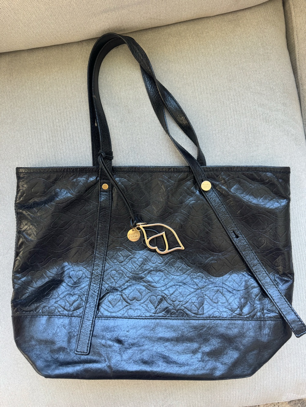 See By Chloé Black Tote with Gold Charm